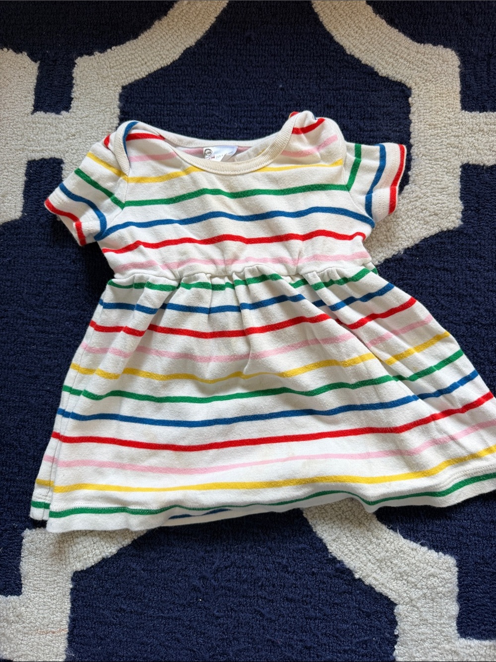 Hanna Andersson baby Rainbow Stripe Knit Dress with diaper cover 6-12 months